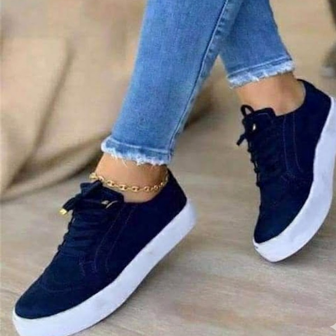 Sneakers Femme Plateforme Daim – Lacets & Style Brogue